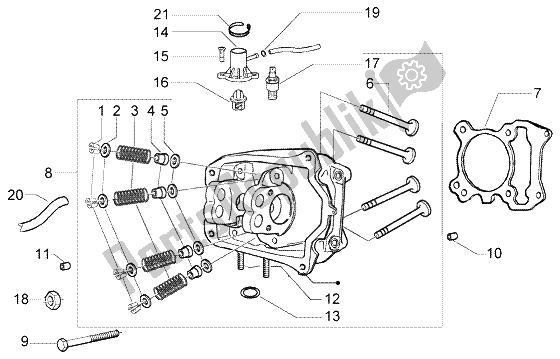 Toutes les pièces pour le Soupapes De Tête du Piaggio X8 200 2004