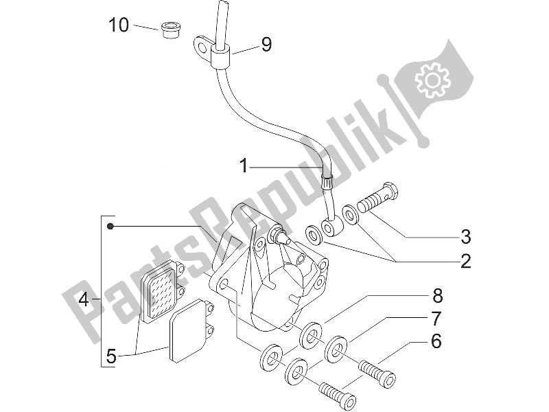 Toutes les pièces pour le Tuyaux De Freins - étriers du Piaggio Liberty Elettrico PPT Austria Spain 50 2011