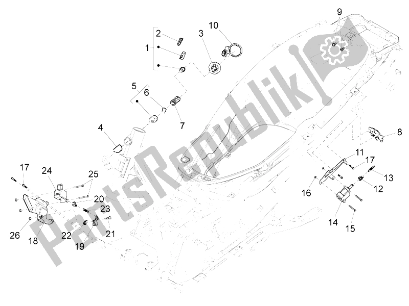 All parts for the Locks of the Piaggio X 10 125 4T 4V I E E3 2012