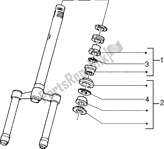 Tutte le parti per il Piste Per Cuscinetti A Sfera Dello Sterzo del Piaggio NRG Extreme 50 1999