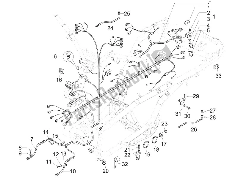 Toutes les pièces pour le Faisceau De Câbles Principal du Piaggio MP3 400 IE LT Touring 2011