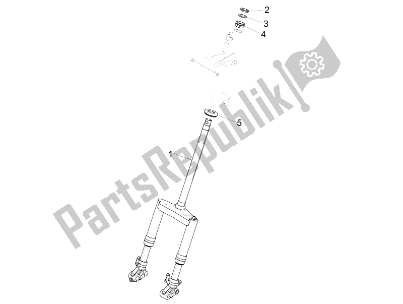 All parts for the Tabung Kemudi/garpu - Unit Bantalan Kemudi of the Piaggio NRG Power DT 50 2007