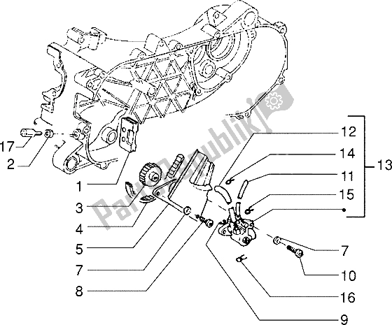 All parts for the Oil Pump of the Piaggio NRG Extreme 50 1999