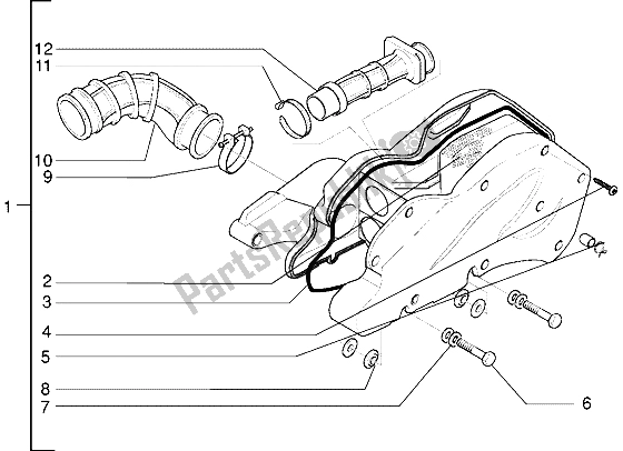 All parts for the Air Filter of the Piaggio X9 125 2000