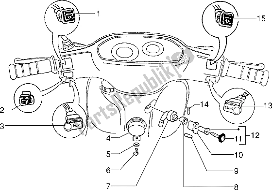 Todas las partes para Dispositivos Eléctricos (2) de Piaggio Typhoon 125 XR 2000