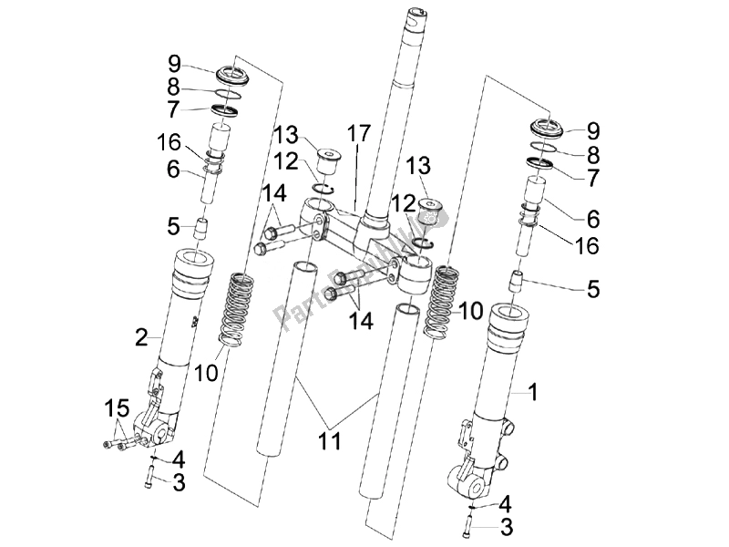 Toutes les pièces pour le Composants De La Fourche (kayaba) du Piaggio X EVO 250 Euro 3 2007