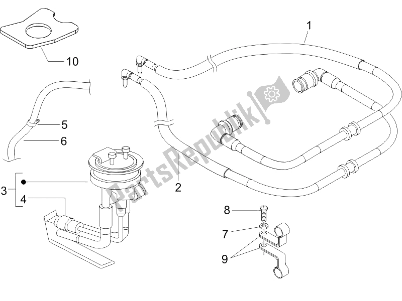 Todas las partes para Sistema De Suministros de Piaggio Beverly 400 IE E3 2006