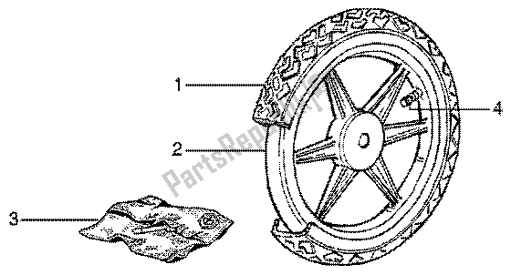 All parts for the Rear Wheel of the Piaggio Liberty 50 4T 2001