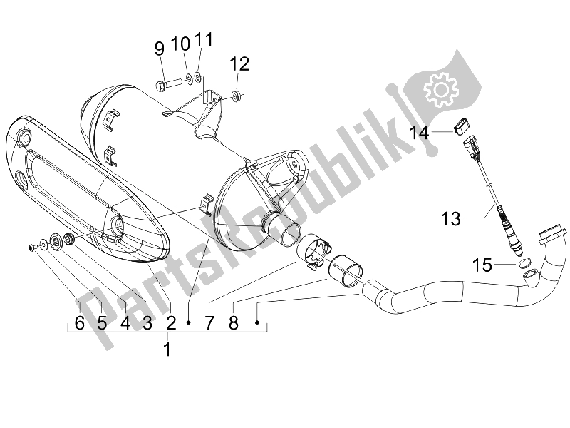 Todas las partes para Silenciador de Piaggio MP3 250 2006