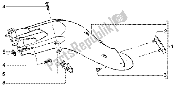 All parts for the Rear Mudguard of the Piaggio Liberty 50 4T 2001