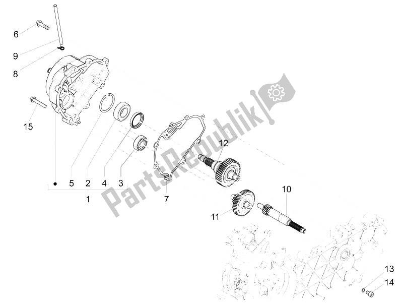 Toutes les pièces pour le Unité De Réduction du Piaggio FLY 125 4T 3V IE E3 LEM 2012