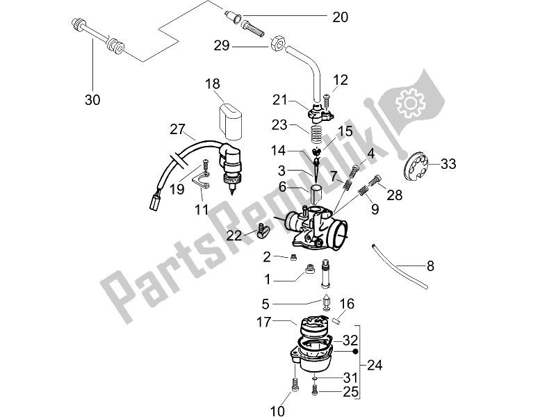 Toutes les pièces pour le Composants Du Carburateur du Piaggio Typhoon 50 Serie Speciale 2007