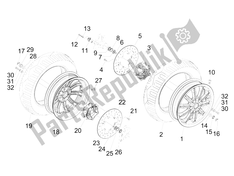 Todas las partes para Voorwielen de Piaggio MP3 400 IE LT Sport 2008