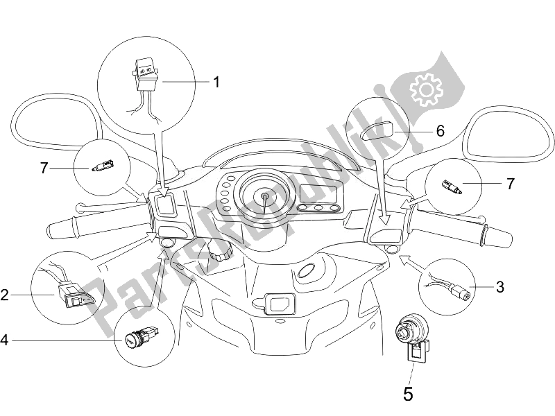 Toutes les pièces pour le Sélecteurs - Interrupteurs - Boutons du Piaggio NRG Power DD Serie Speciale 50 2007