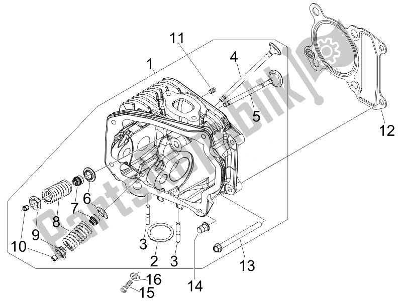 Toutes les pièces pour le Unité De Tête - Valve du Piaggio Liberty 50 4T PTT 2014