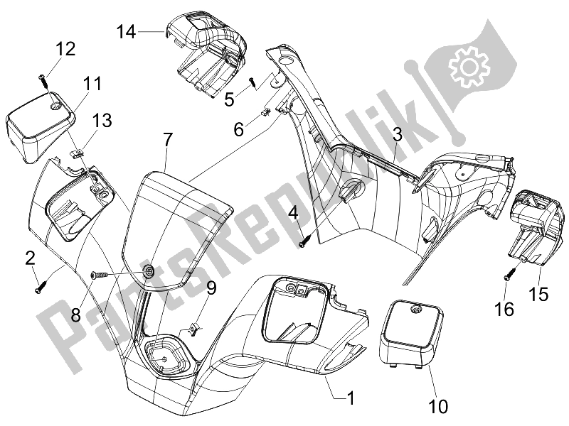 Tutte le parti per il Coperture Per Manubri del Piaggio MP3 300 4T 4V IE ERL Ibrido 2010