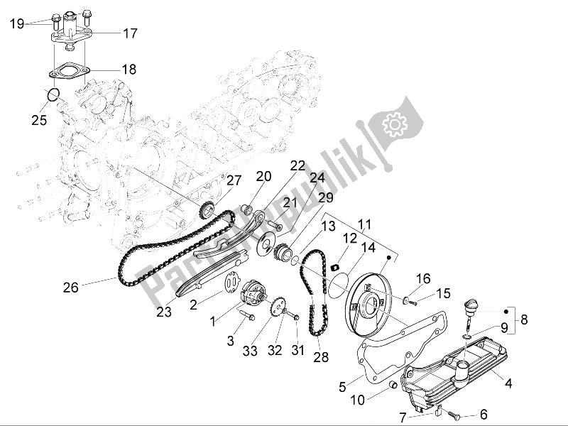 Toutes les pièces pour le La Pompe à Huile du Piaggio FLY 125 4T 2006