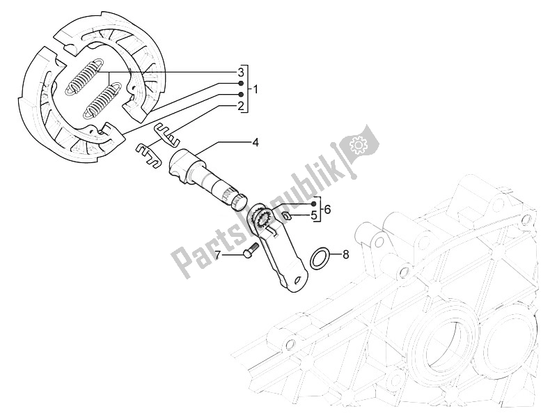 Todas las partes para Freno Trasero - Mordaza De Freno de Piaggio Typhoon 50 2T E3 CH 2011