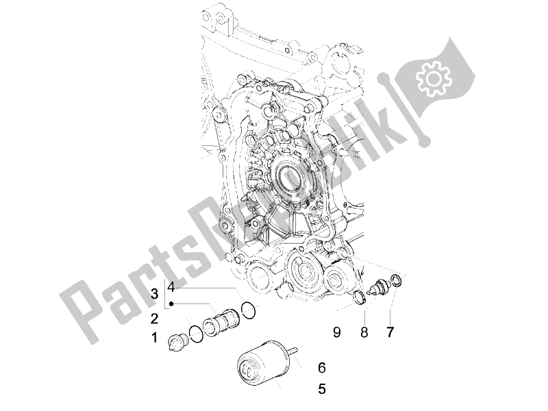 Toutes les pièces pour le Couvercle Magnéto Volant - Filtre à Huile du Piaggio X8 125 Street Euro 2 2006