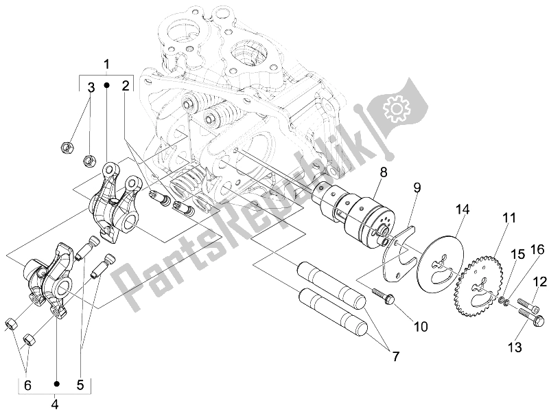 Tutte le parti per il Unità Di Supporto Leve A Dondolo del Piaggio Beverly 125 Tourer E3 2007