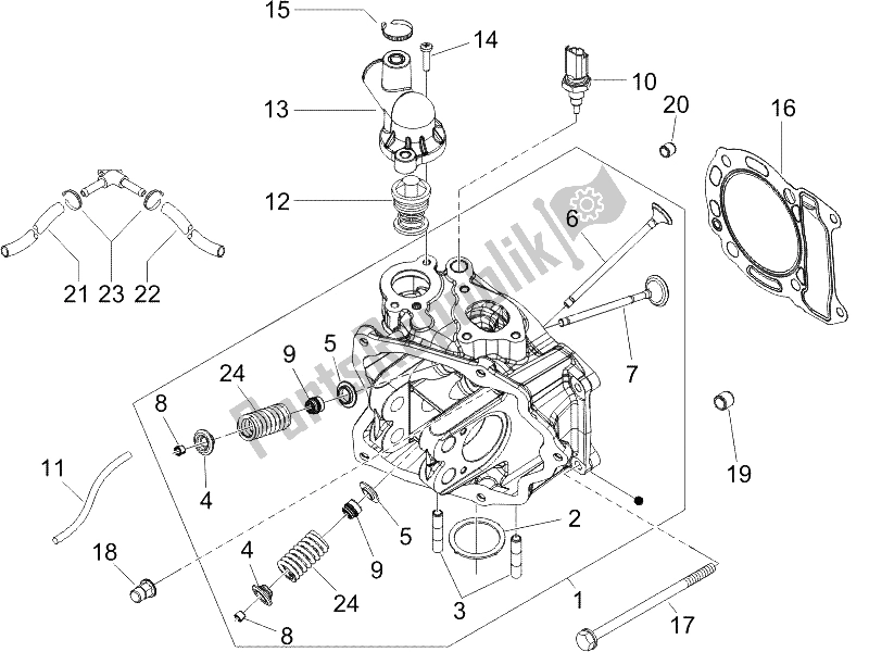 Toutes les pièces pour le Unité De Tête - Valve du Piaggio X9 125 Evolution Powered 2005