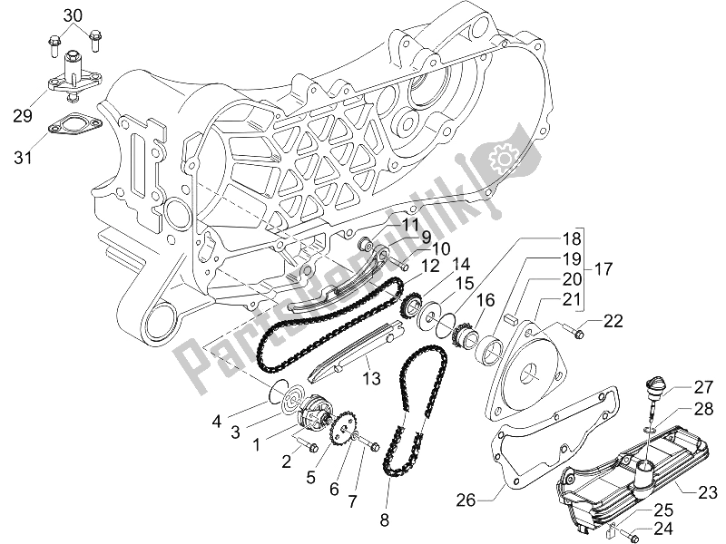 Toutes les pièces pour le La Pompe à Huile du Piaggio FLY 50 4T 2006