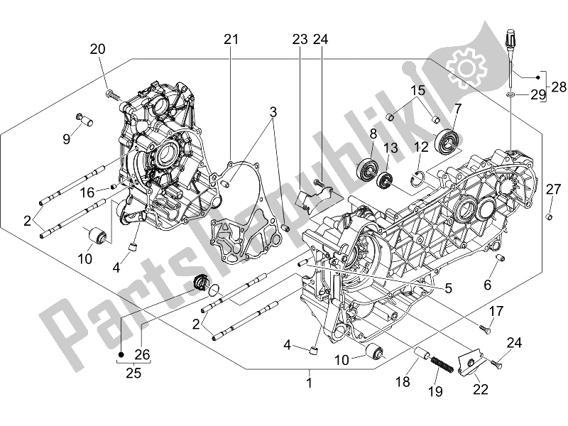 Toutes les pièces pour le Carter du Piaggio BV 250 USA 2007