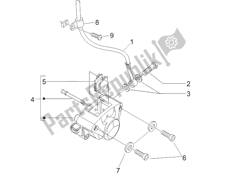 All parts for the Brakes Pipes - Calipers of the Piaggio ZIP 100 4T Vietnam 2011