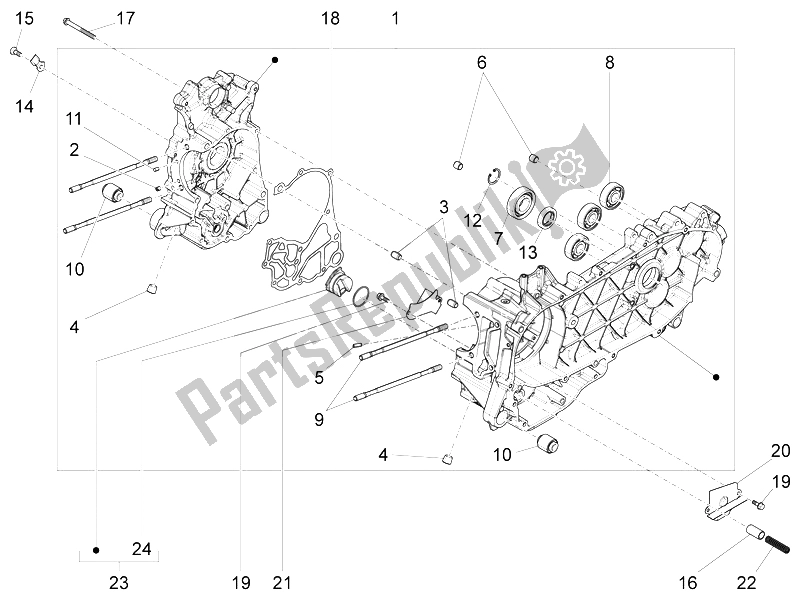 Todas las partes para Caja Del Cigüeñal de Piaggio Liberty 125 Iget 4T 3V IE ABS Asia 2015