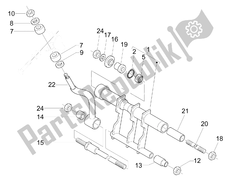 Todas las partes para Brazo Oscilante de Piaggio X8 400 IE Euro 3 UK 2006