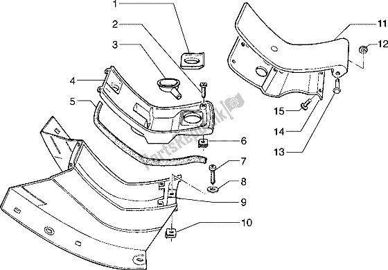 All parts for the Footrest-tanks Door of the Piaggio Hexagon 125 1996