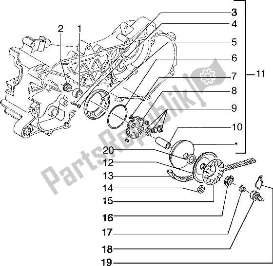 Toutes les pièces pour le Poulie Motrice du Piaggio Typhoon 50 1999