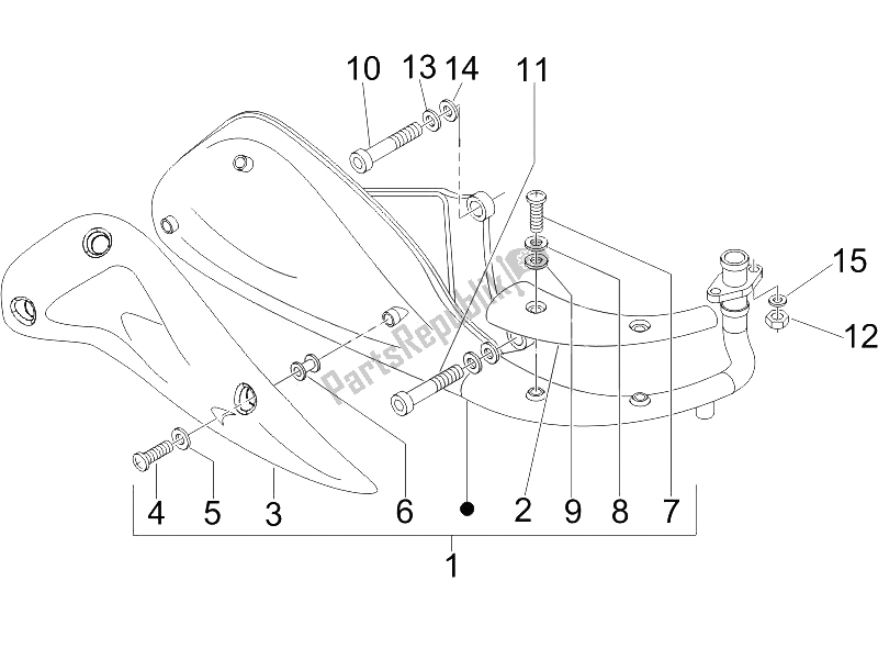 All parts for the Silencer of the Piaggio Liberty 125 4T Sport E3 2006