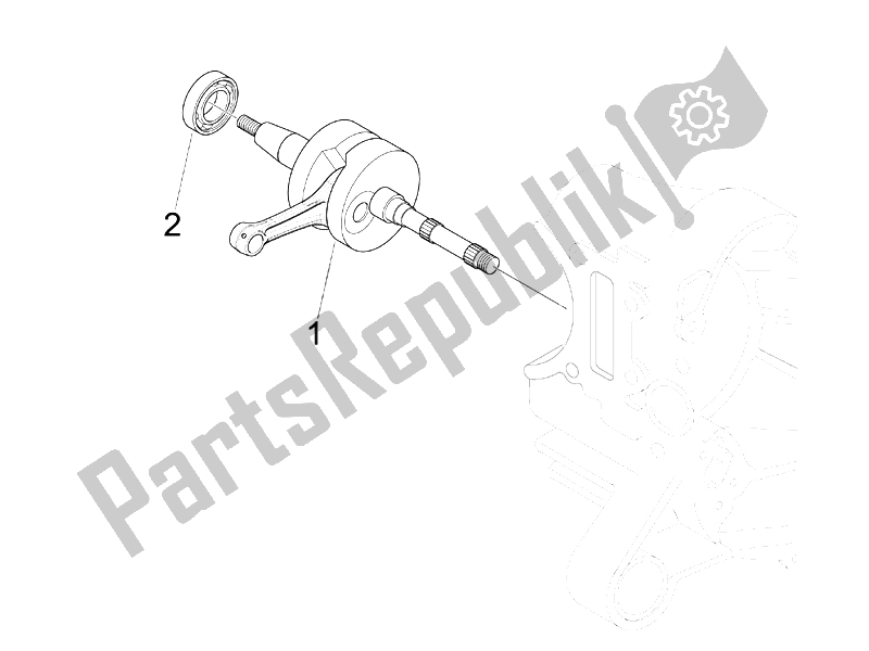 All parts for the Crankshaft of the Piaggio Liberty 50 4T Sport 2007