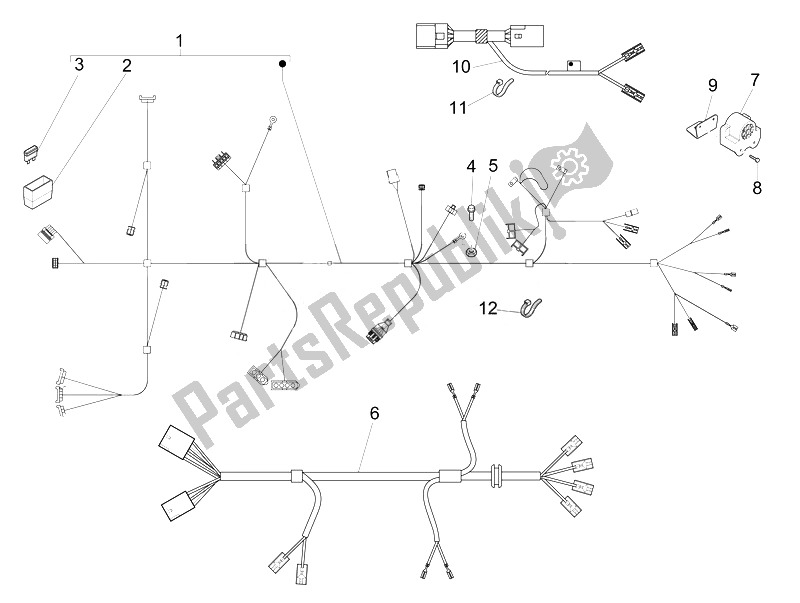 All parts for the Main Cable Harness of the Piaggio Liberty 50 4T PTT 2014