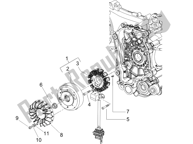 Tutte le parti per il Volano Magneto del Piaggio Liberty 125 4T PTT E3 A 2007