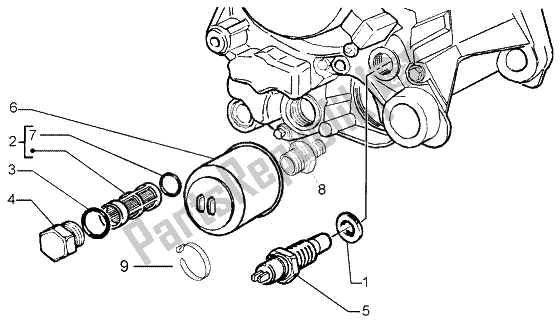 Toutes les pièces pour le Filtre à L'huile du Piaggio Liberty 200 Leader RST 2002