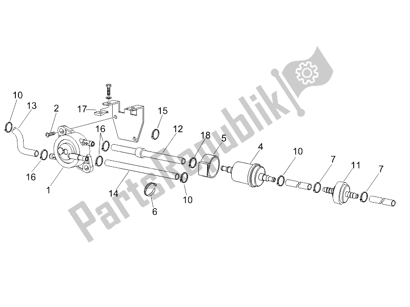 Toutes les pièces pour le Système D'alimentation du Piaggio BV 250 USA 2006