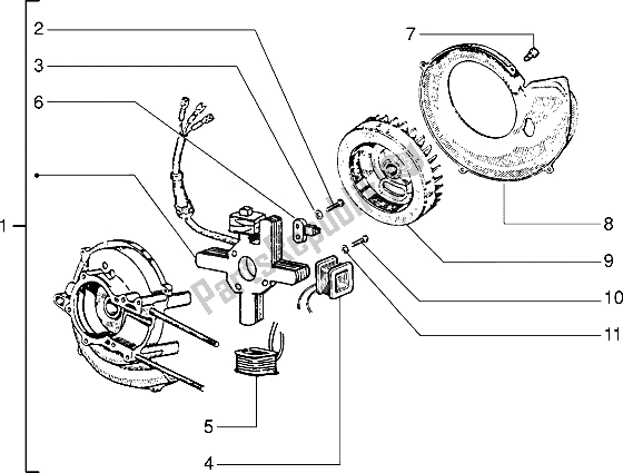 Toutes les pièces pour le Volant Magnéto du Piaggio Ciao M Y 99 1995