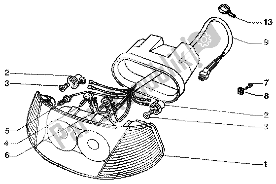 All parts for the Headlamp of the Piaggio Super Hexagon GTX 125 2003