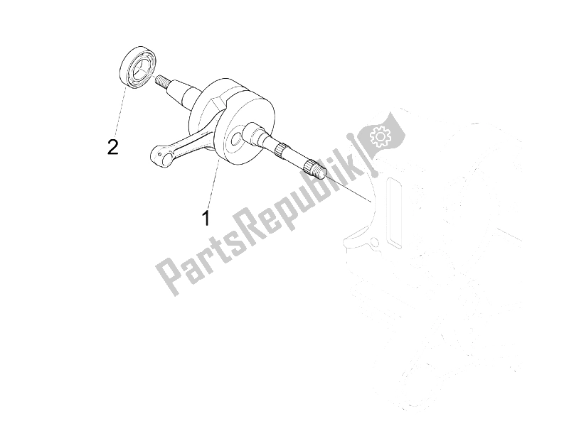 Toutes les pièces pour le Vilebrequin du Piaggio Liberty 50 4T 2005