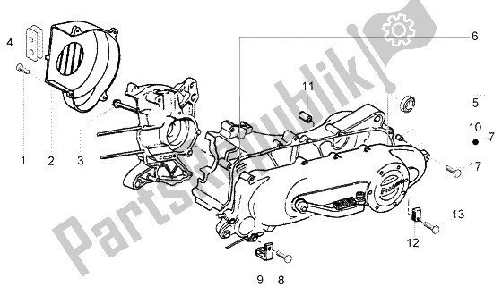 All parts for the Trasmission Cover - Scrool Cover of the Piaggio Liberty 50 2T RST 2004