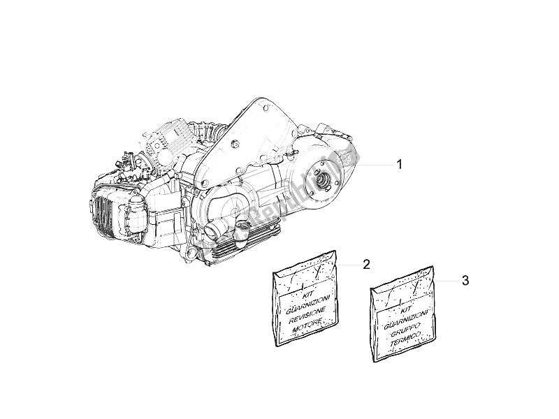 Todas las partes para Ensamblaje Del Motor de Piaggio Liberty 150 4T 2V IE E3 Vietnam 2011