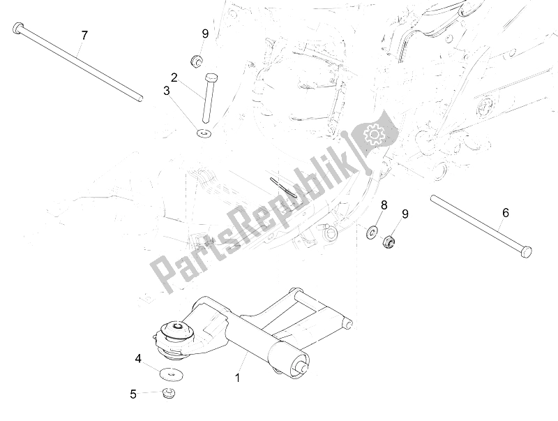 All parts for the Swinging Arm of the Piaggio Liberty 50 Iget 4T 3V EU 2015