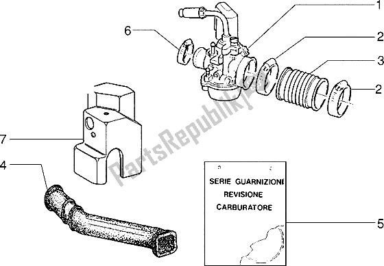 All parts for the Carburettor of the Piaggio ZIP Fast Rider RST 50 1996