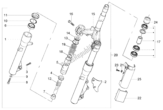 Todas las partes para Tenedor de Piaggio BV 200 U S A 2005