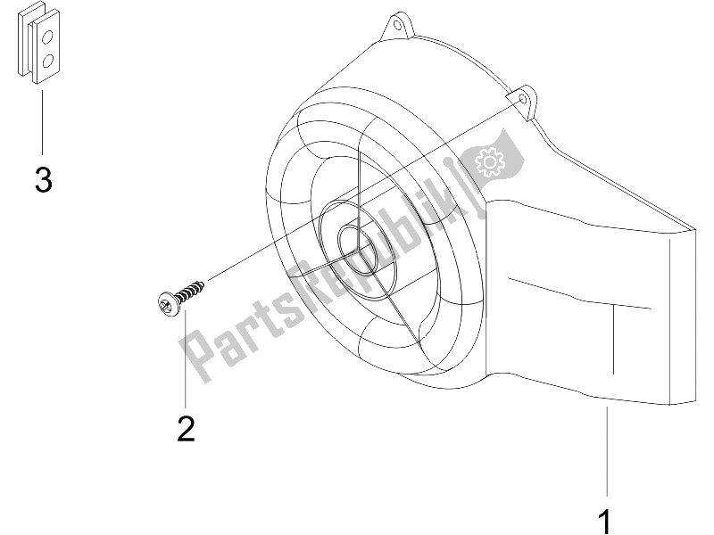 All parts for the Flywheel Magneto Cover - Oil Filter of the Piaggio Liberty 50 2T MOC 2009