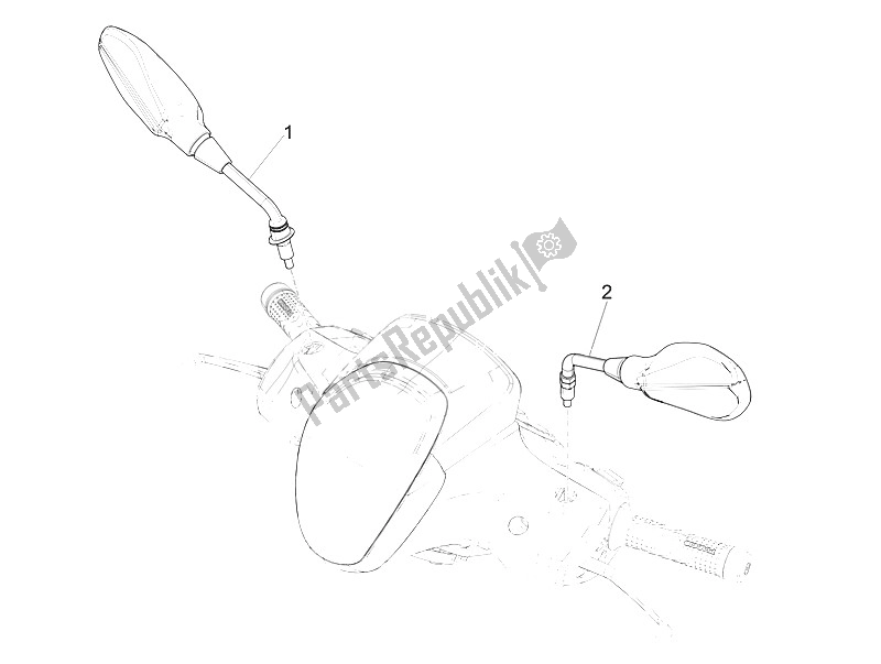 Toutes les pièces pour le Miroir (s) De Conduite du Piaggio Medley 125 4T IE ABS 2016