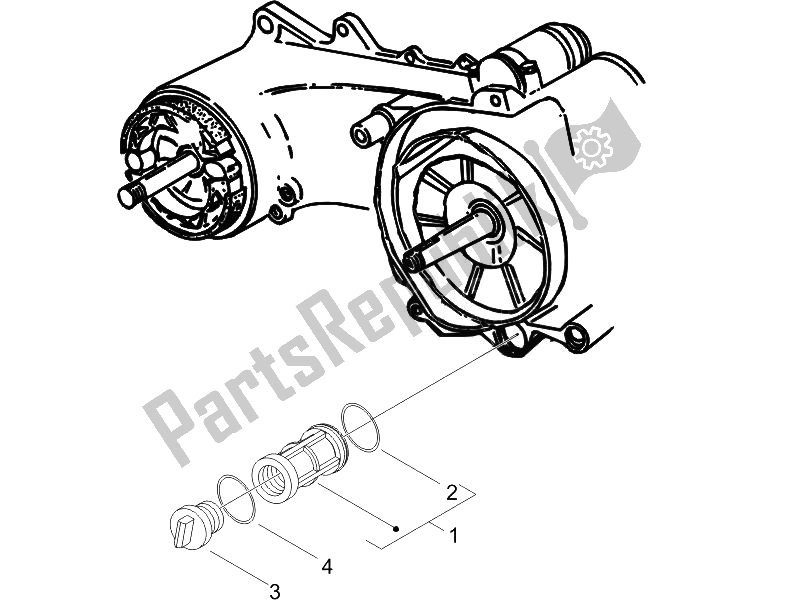 All parts for the Flywheel Magneto Cover - Oil Filter of the Piaggio Liberty 50 4T Delivery 2010