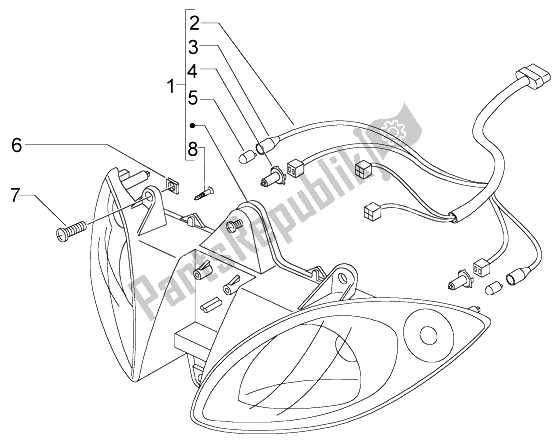 Tutte le parti per il Luci Anteriori del Piaggio X9 500 Evolution ABS 2004